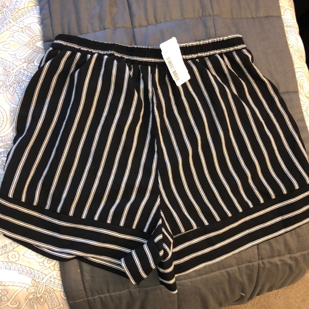 Black and white pin striped high waisted shorts!